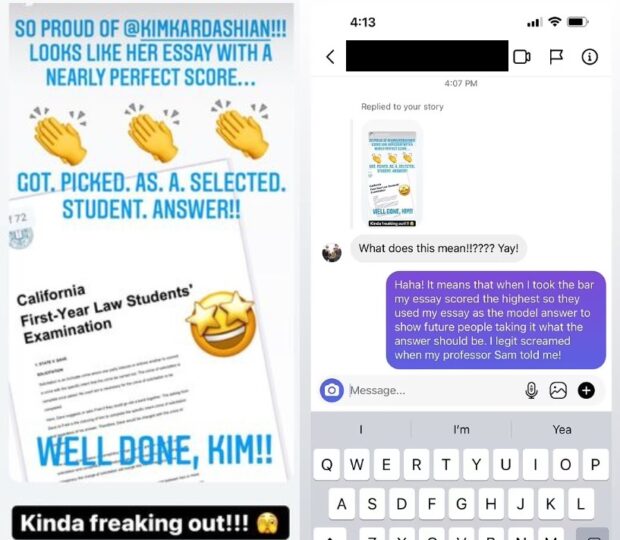 Kim Kardashian Model Answer via Instagram