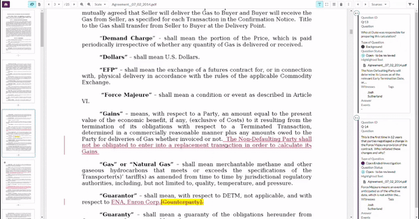 Investigations Document analysis