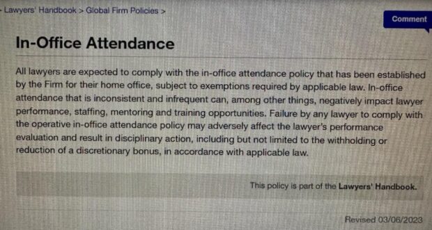 Davis Polk Handbook Attendance Bonus Policy