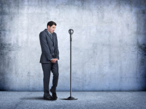 Businessman With Fear Of Public Speaking